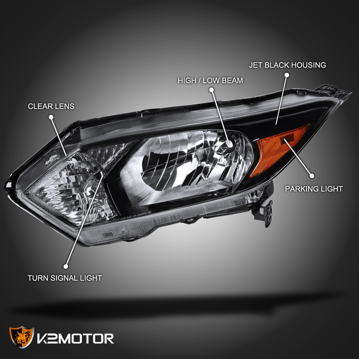 For 20162018 Honda HRV HRV Black Replacement Headlights Lamps Pair