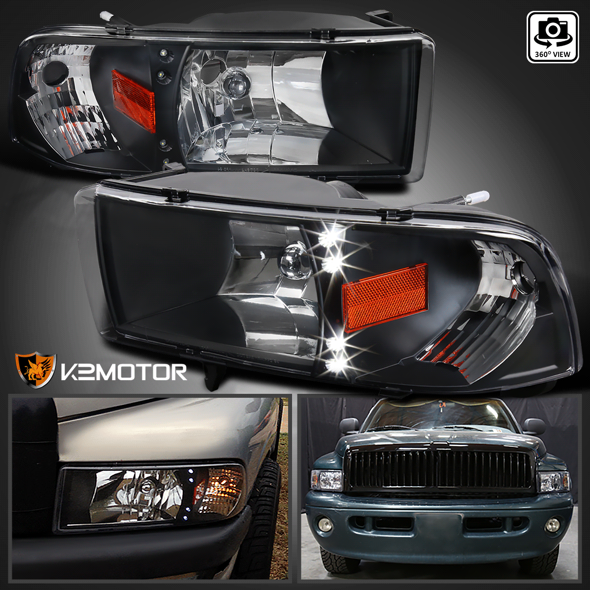 2001 Dodge Ram 1500 Headlights >> Details About 1994 2001 Dodge Ram 1500 2500 3500 Led Signal Black Headlights Left Right 2001 Dodge Ram 1500 Headlights >> Details About 1994 2001 Dodge Ram 1500 2500 3500 Led Signal Black Headlights Left Right