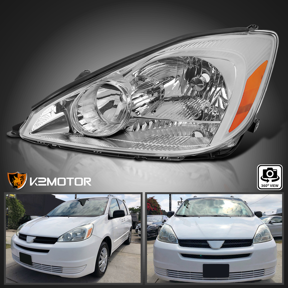 For Toyota Sienna 2004-2005 Right Side Headlight Lens Clear