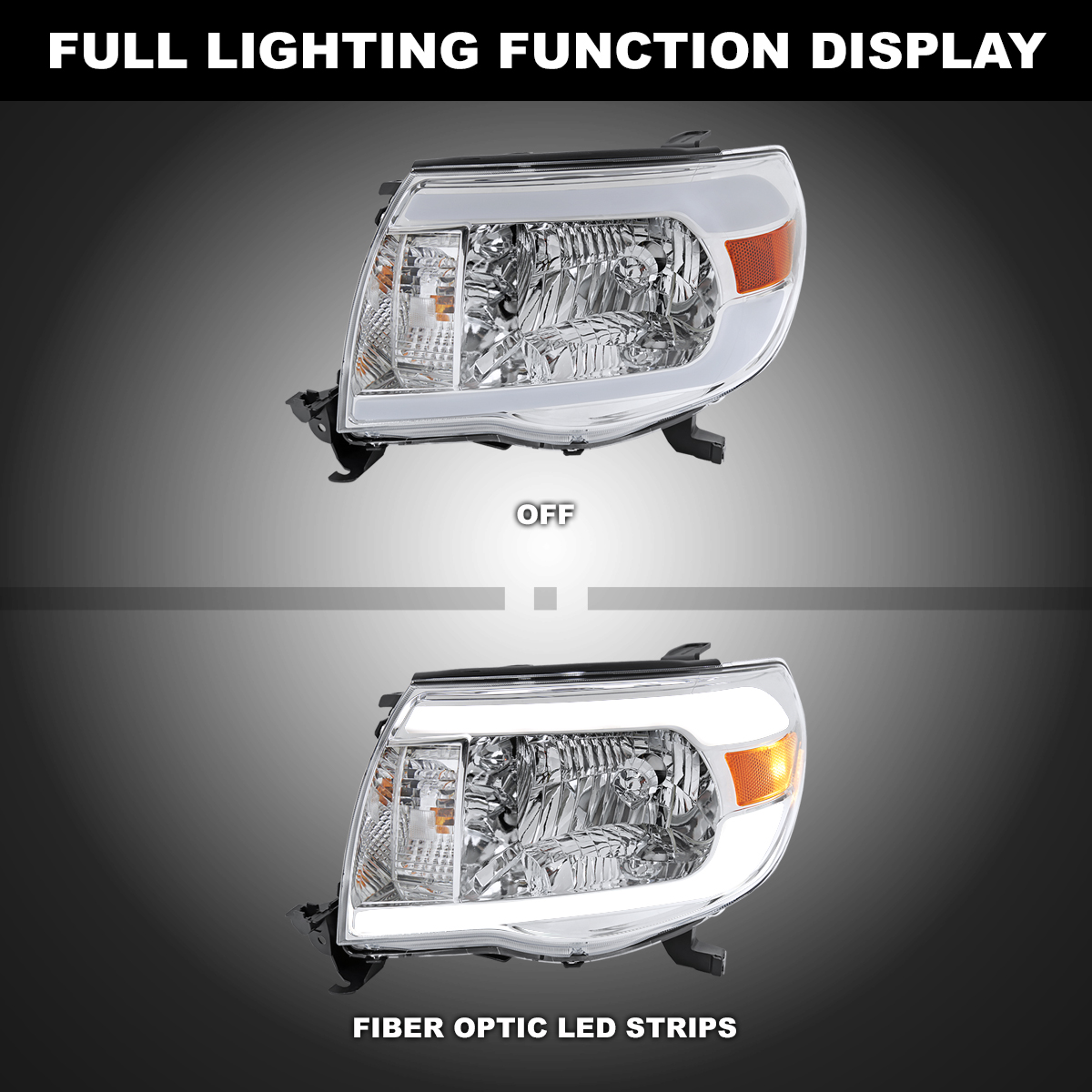thumbnail image 2 of Spec-D Tuning Clear Headlights For 2005-2011 Toyota Tacoma – With LED Tube Bar 2 of 4