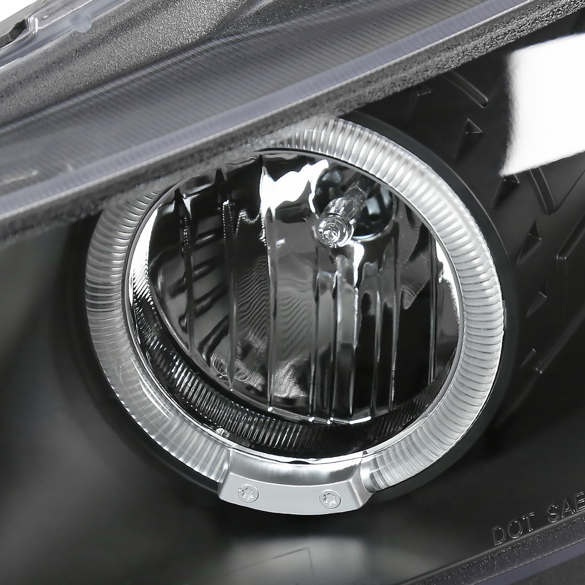 For 2008-2012 Honda Accord 2Dr Coupe Halo Projector Headlights Black Left+Right