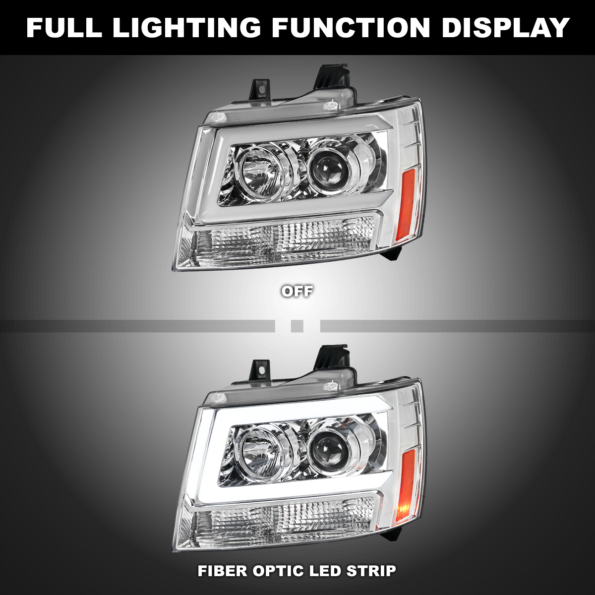 Faros Delanteros LED Con DRL Para Chevrolet Tahoe, Suburban, Avalanche (2007-2014) - Proyectores, Negro