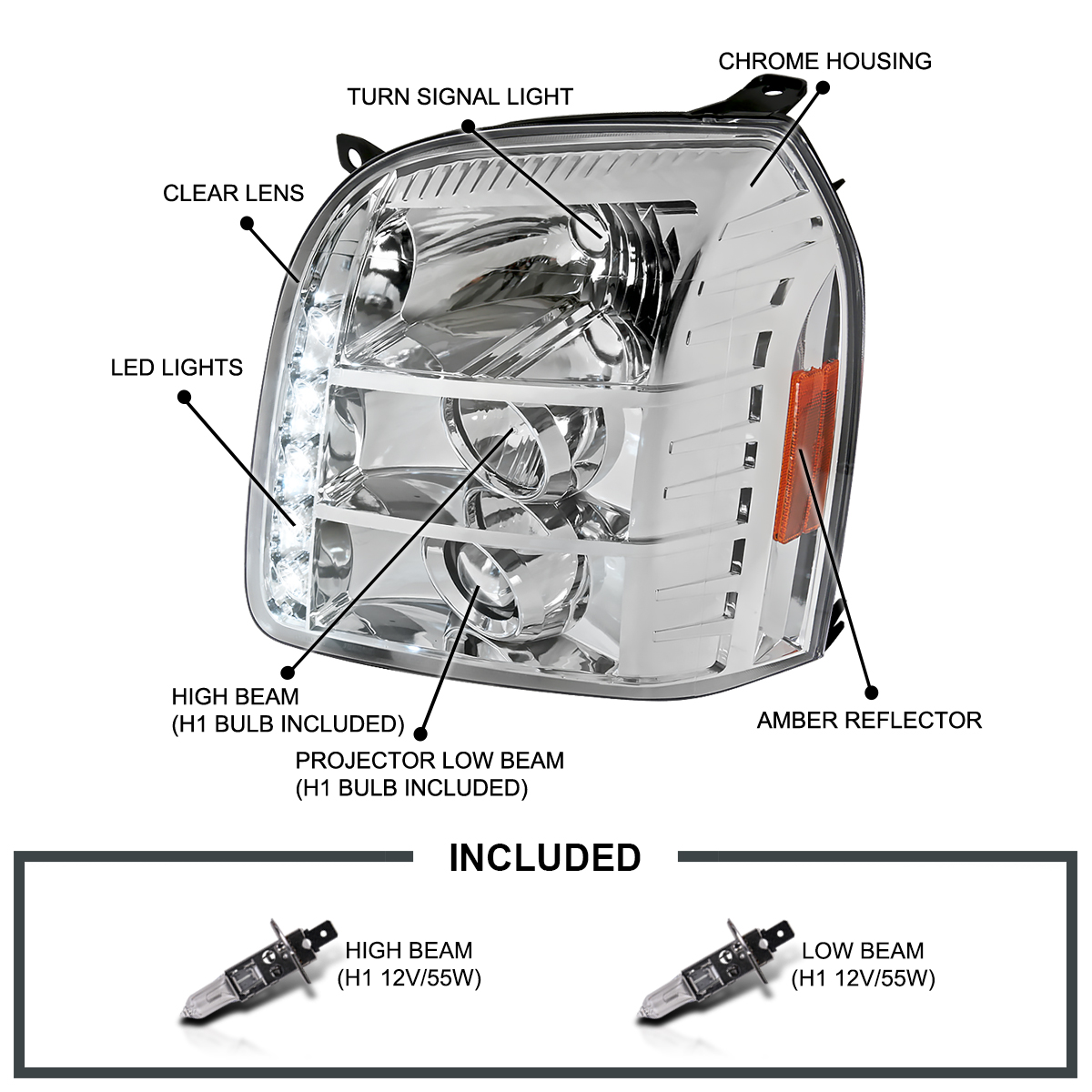 Used Yukon Denali >> 2007-2012 GMC Yukon Denali LED Projector Headlights Left+Right | eBay Used Yukon Denali >> 2007-2012 GMC Yukon Denali LED Projector Headlights Left+Right | eBay