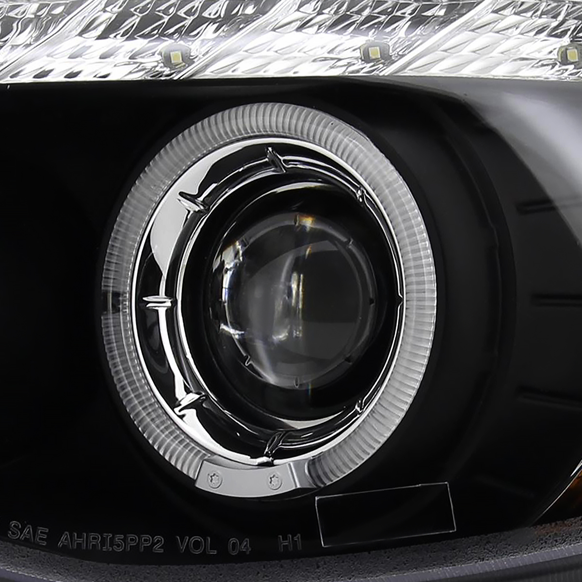 Black Fits 2007-2013 Bmw E81 E82 E88 E87 Led Strip Halo Projector