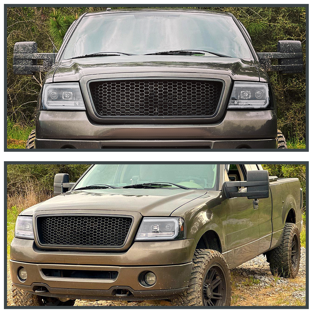 thumbnail image 2 of Autozensation Slick Black LED Bar Projector Headlights For 2004-2008 Ford F150 – Halogen, Clear Lens, Pair 2 of 3