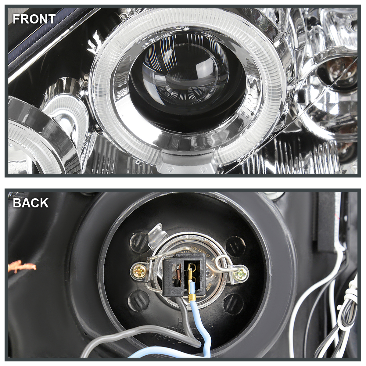 OE Style Clear Headlight Assembly Pair For 2000-2004 Ford Focus - Left & Right
