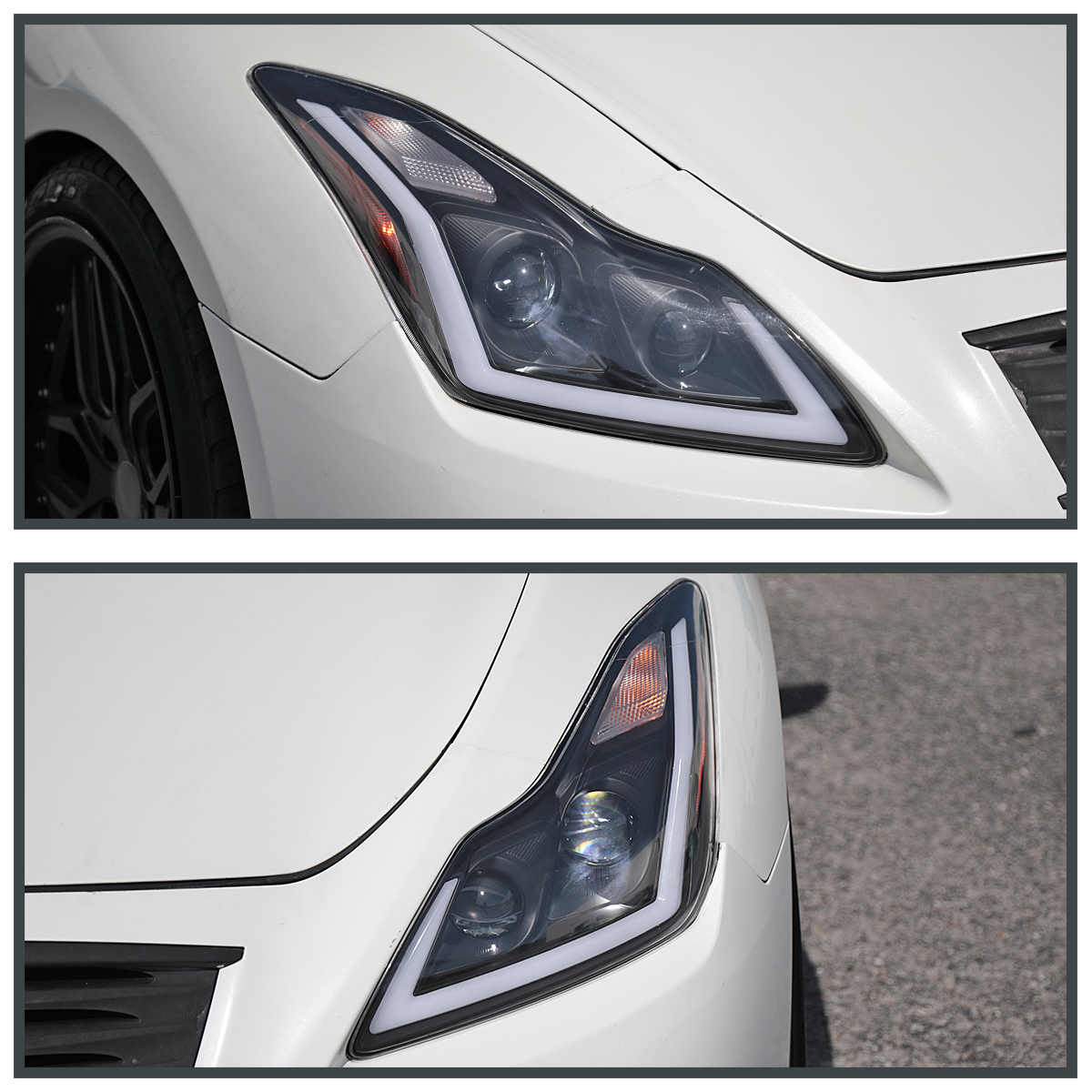 Fits Black 2008-2015 Infiniti G37 Q60 Coupe Projector Headlights