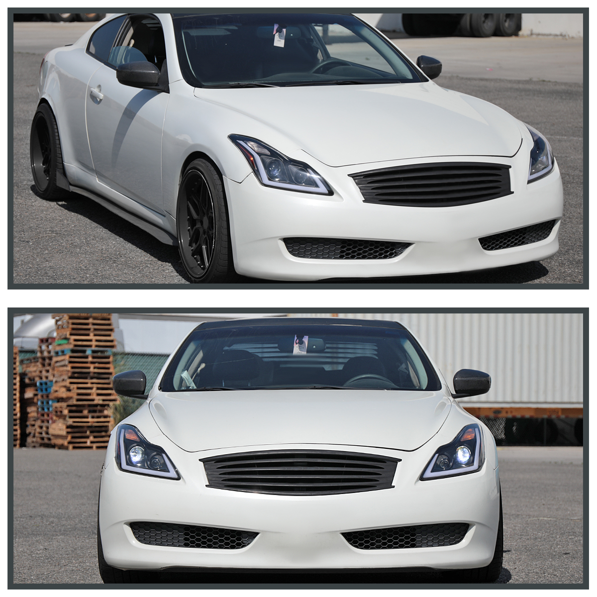 Fits Black 2008-2015 Infiniti G37 Q60 Coupe Projector Headlights