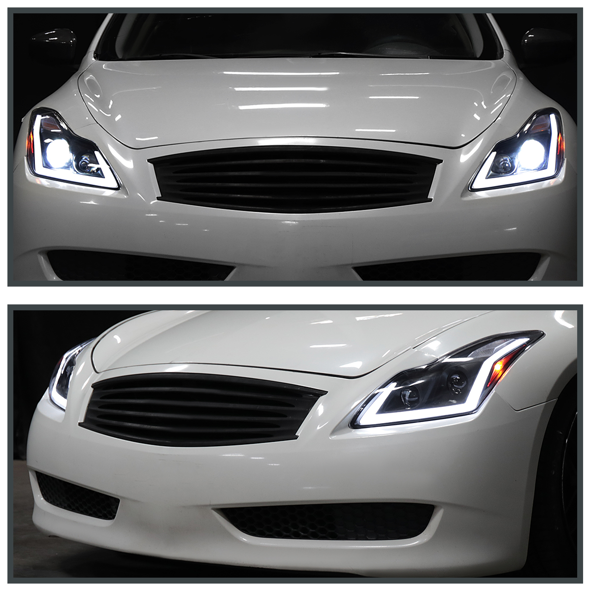 Fits Black 2008-2015 Infiniti G37 Q60 Coupe Projector Headlights