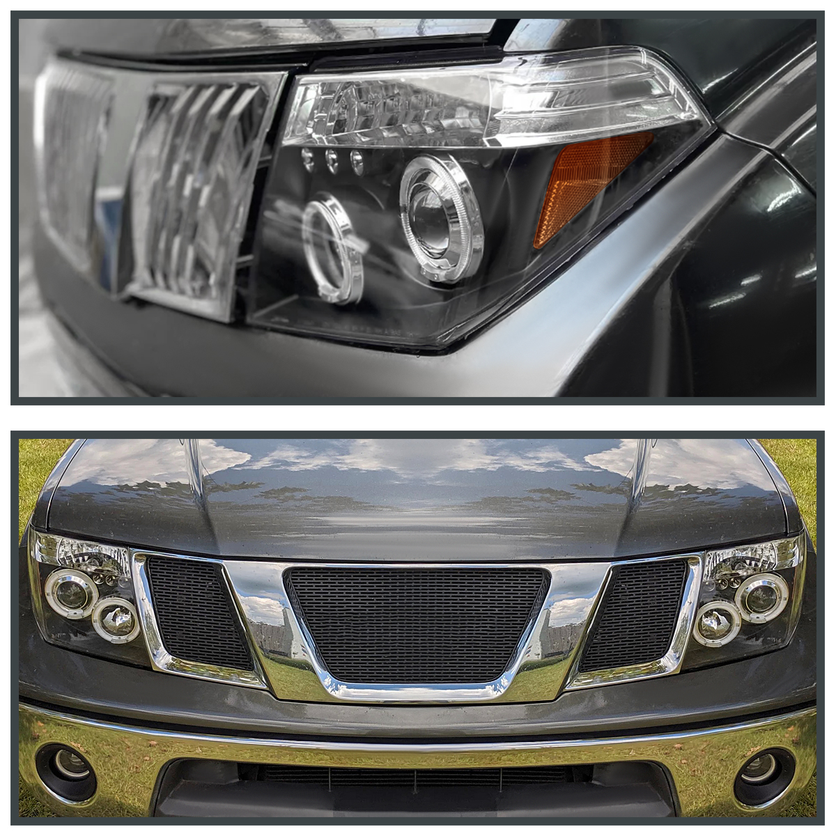 thumbnail image 2 of Ckw1228 Black Halo LED Projector Headlights For 2005-2008 Nissan Frontier / 2005-2007 Pathfinder 2 of 3