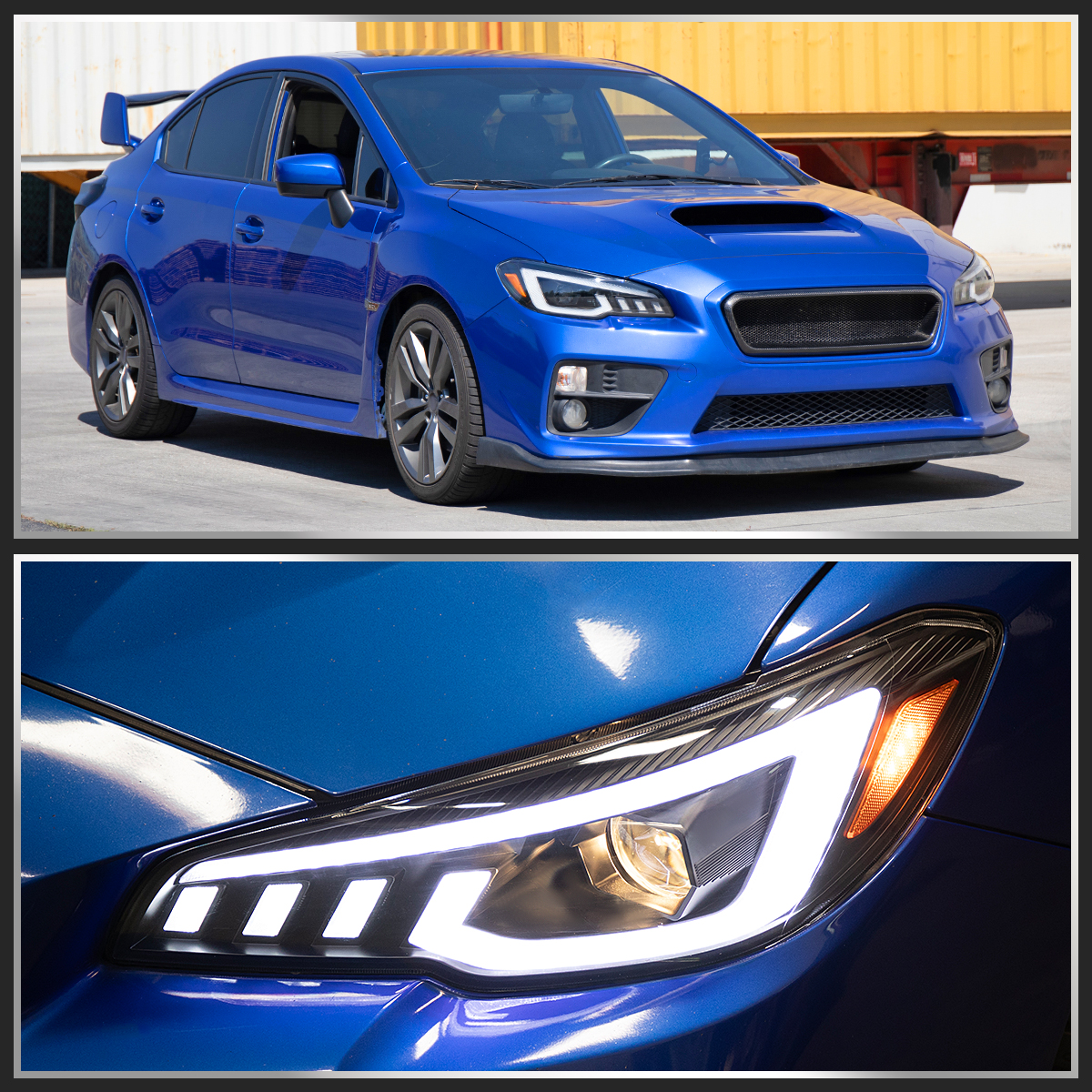 Fits 2015-2021 Subaru WRX STI Black Projector Headlights