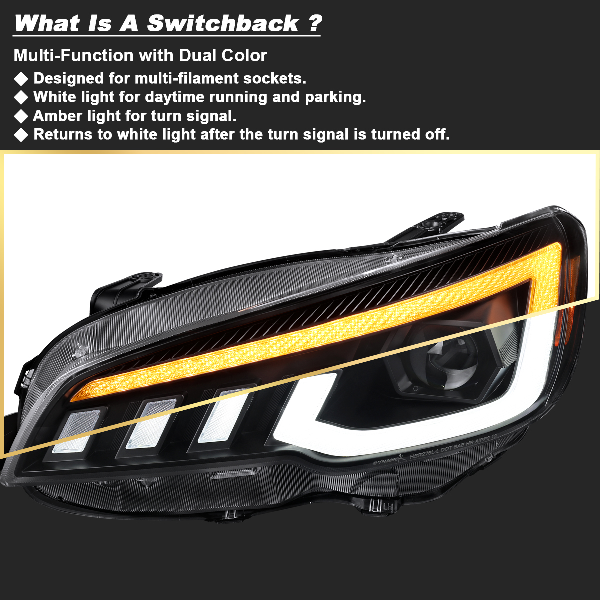 Fits 2015-2021 Subaru WRX STI Black Projector Headlights