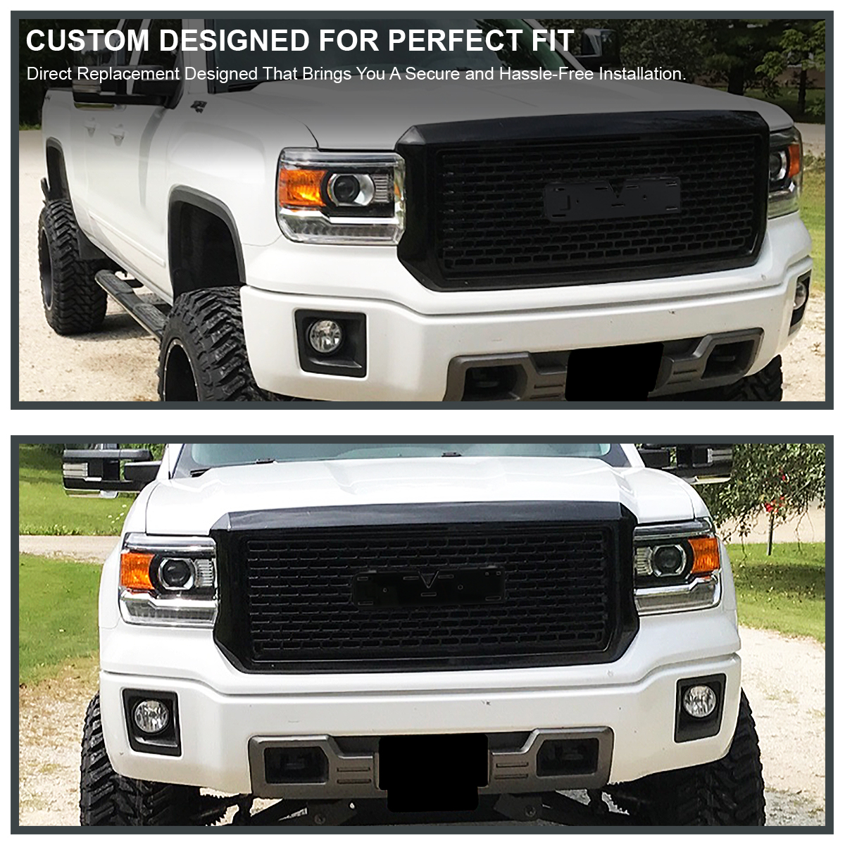 For 20142015 GMC Sierra 1500 Front Bumper Glossy Black Denali Style