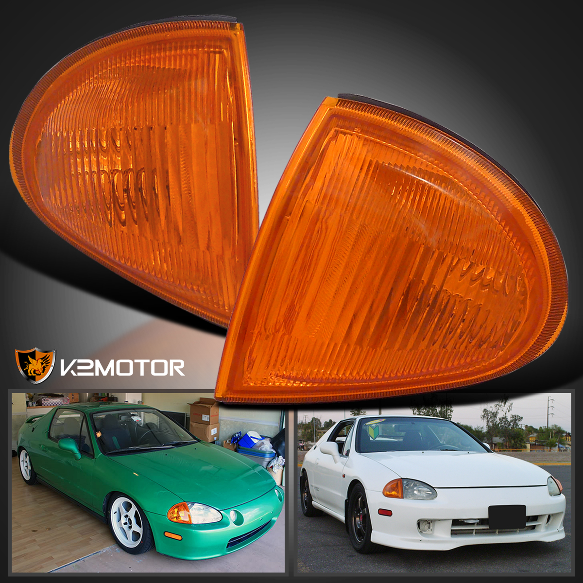 For 19931997 Honda Del Sol JDM Corner Signal Lights Pair Amber eBay
