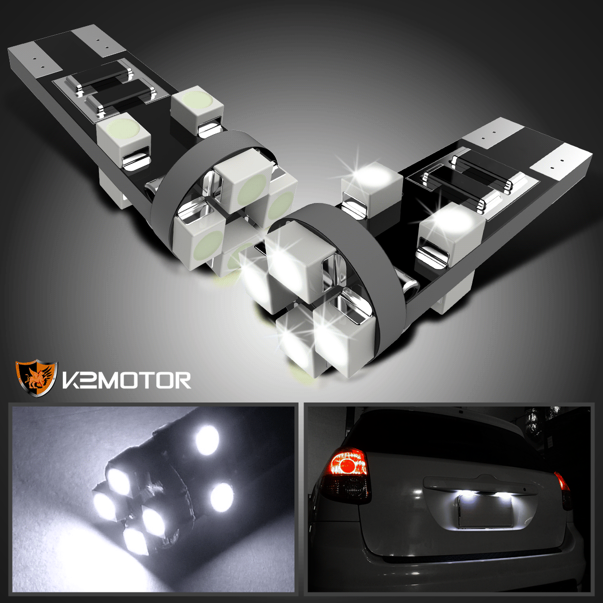 8 Pcs Canbus No Error Free White T10 8-SMD 1210 LED Side Light Lamp W5W 194 168