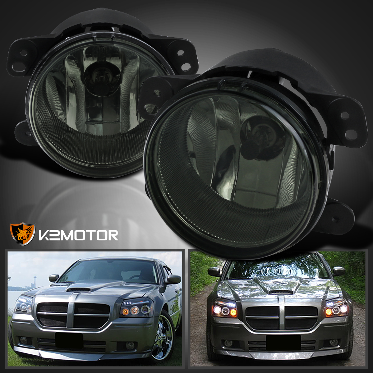For 2005-2010 Chrysler 300 05-08 Dodge Magnum Smoke Bumper Fog Lights