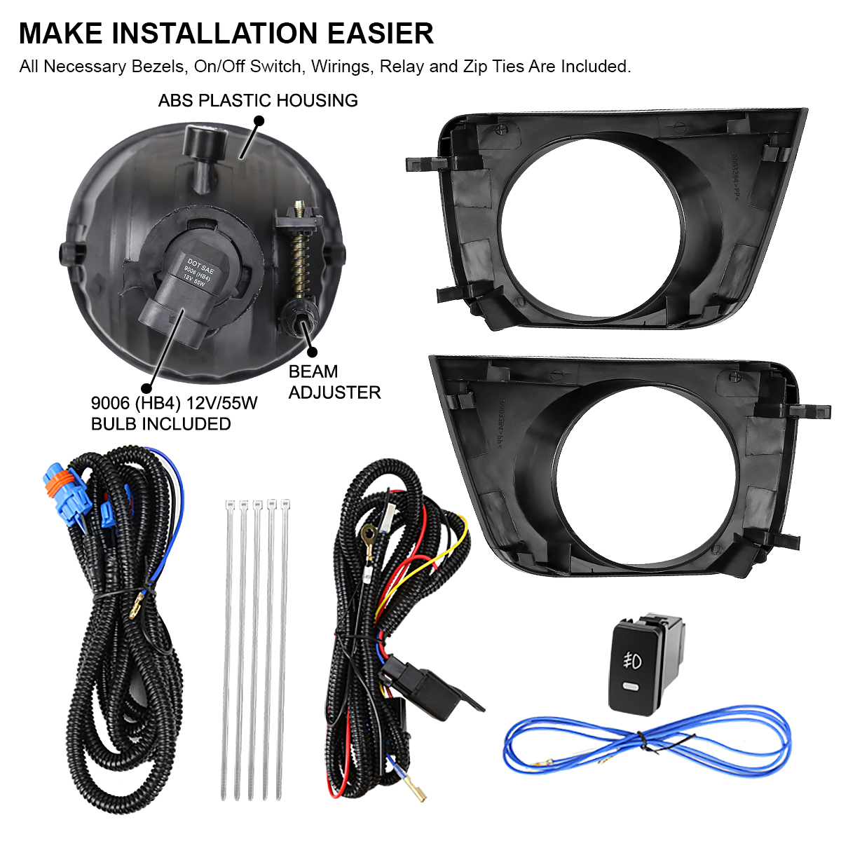 For 2006-2009 Toyota 4runner Clear Fog Lights Bumper Lamps ...