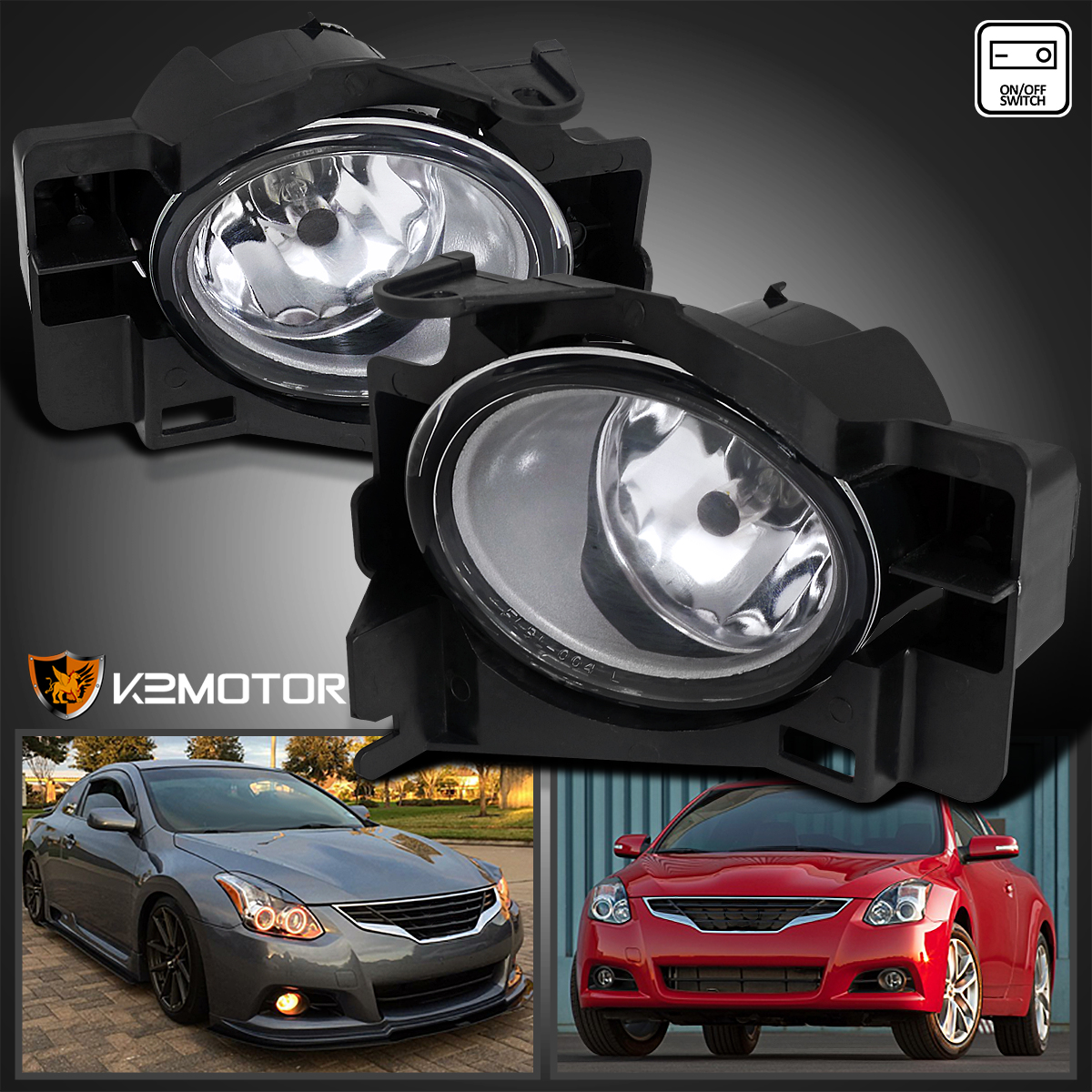 BUMPER DARK SMOKE FOG LIGHT LAMP W//8K HID+SWITCH FOR 2007 2008 2009 ALTIMA SEDAN