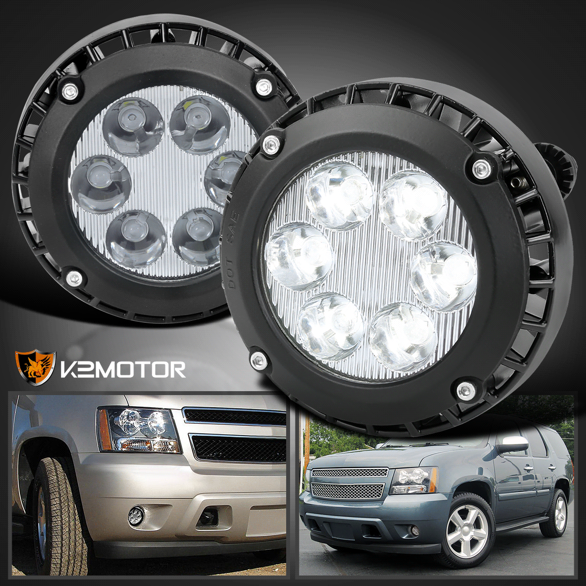 For 2007-2014 Chevy Tahoe Suburban GMC Yukon XL 1500 LED Fog Lights