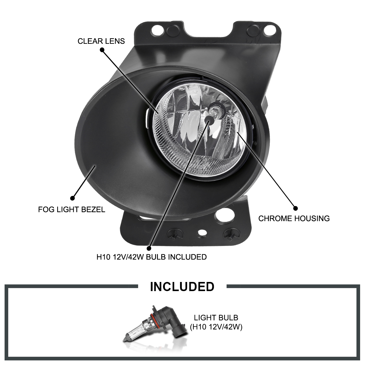 Fits 2006-2008 Ford F150 Lincoln Mark LT Driving Fog Lights Lamps