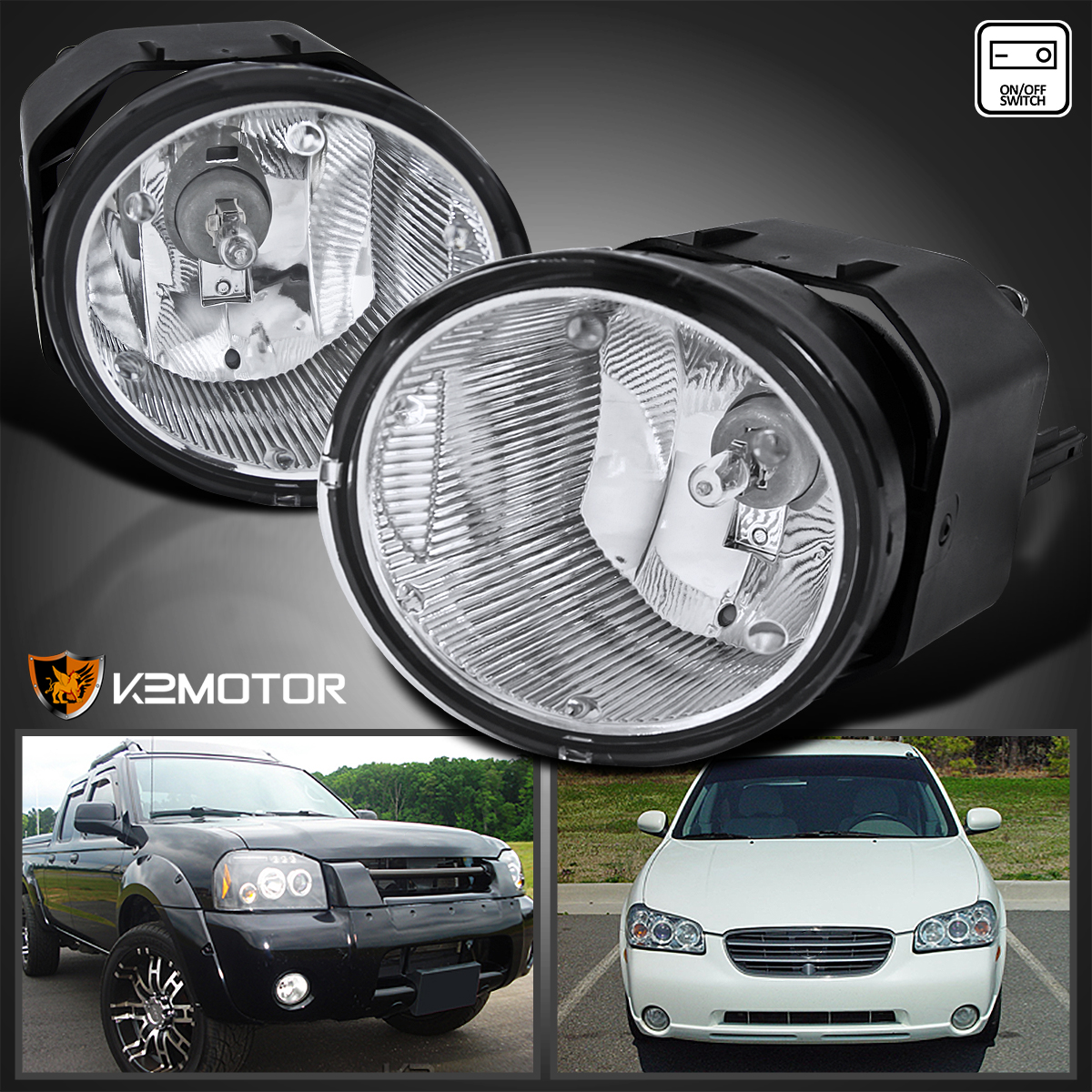 For 2000-2001 Nissan Maxima 00-03 Sentra Yellow Fog Lights Driving