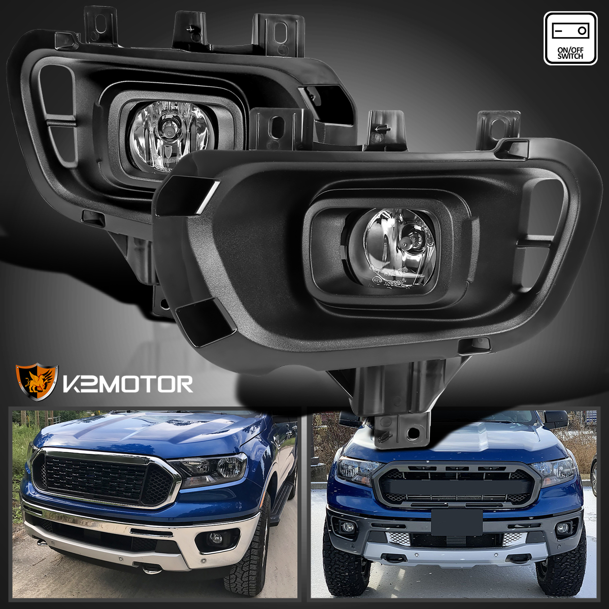 Fits 20192020 Ford Ranger Bumper Fog Lights Driving Lamps+Switch