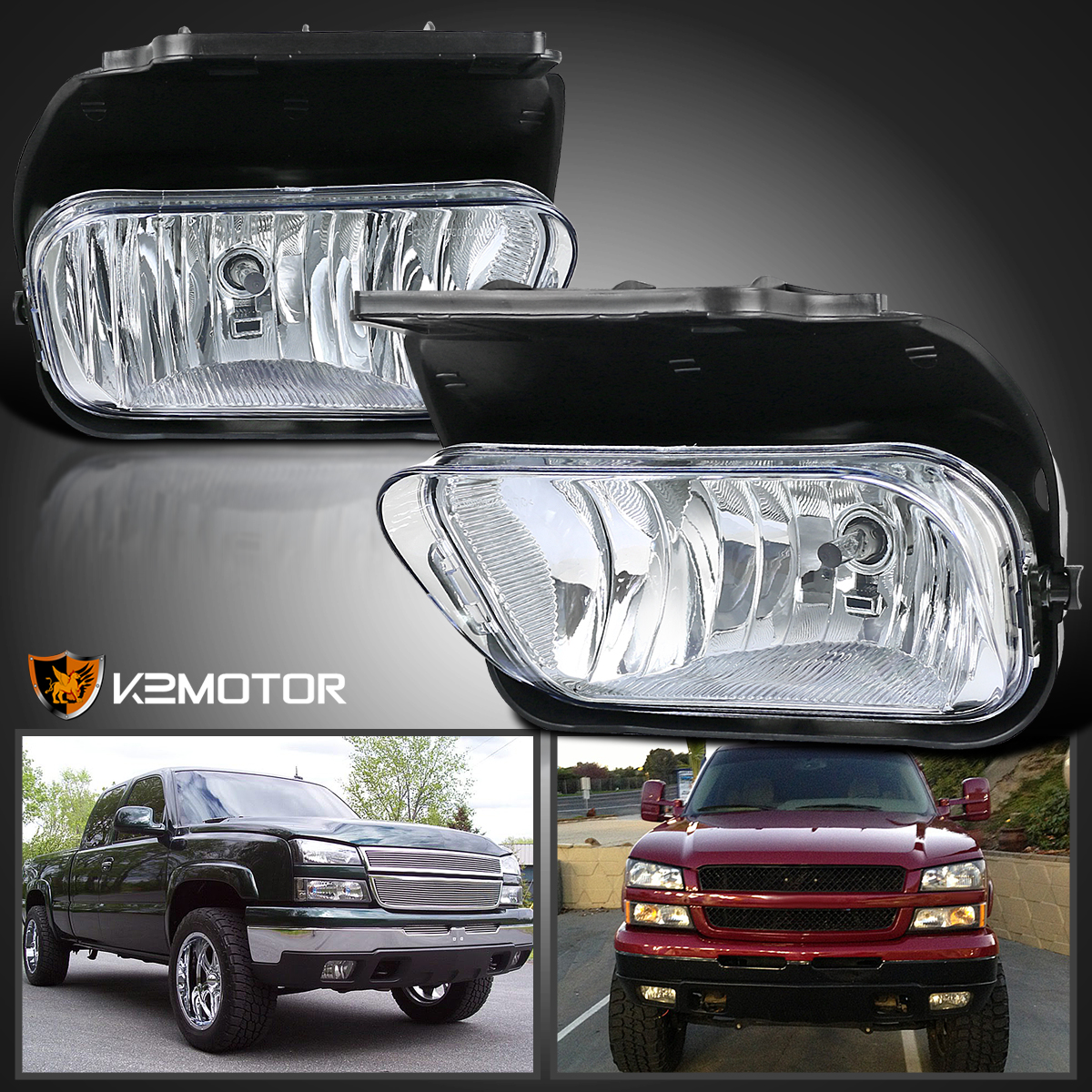 For 20032006 Chevy Silverado 1500/2500/3500 Clear Driving Fog Lights