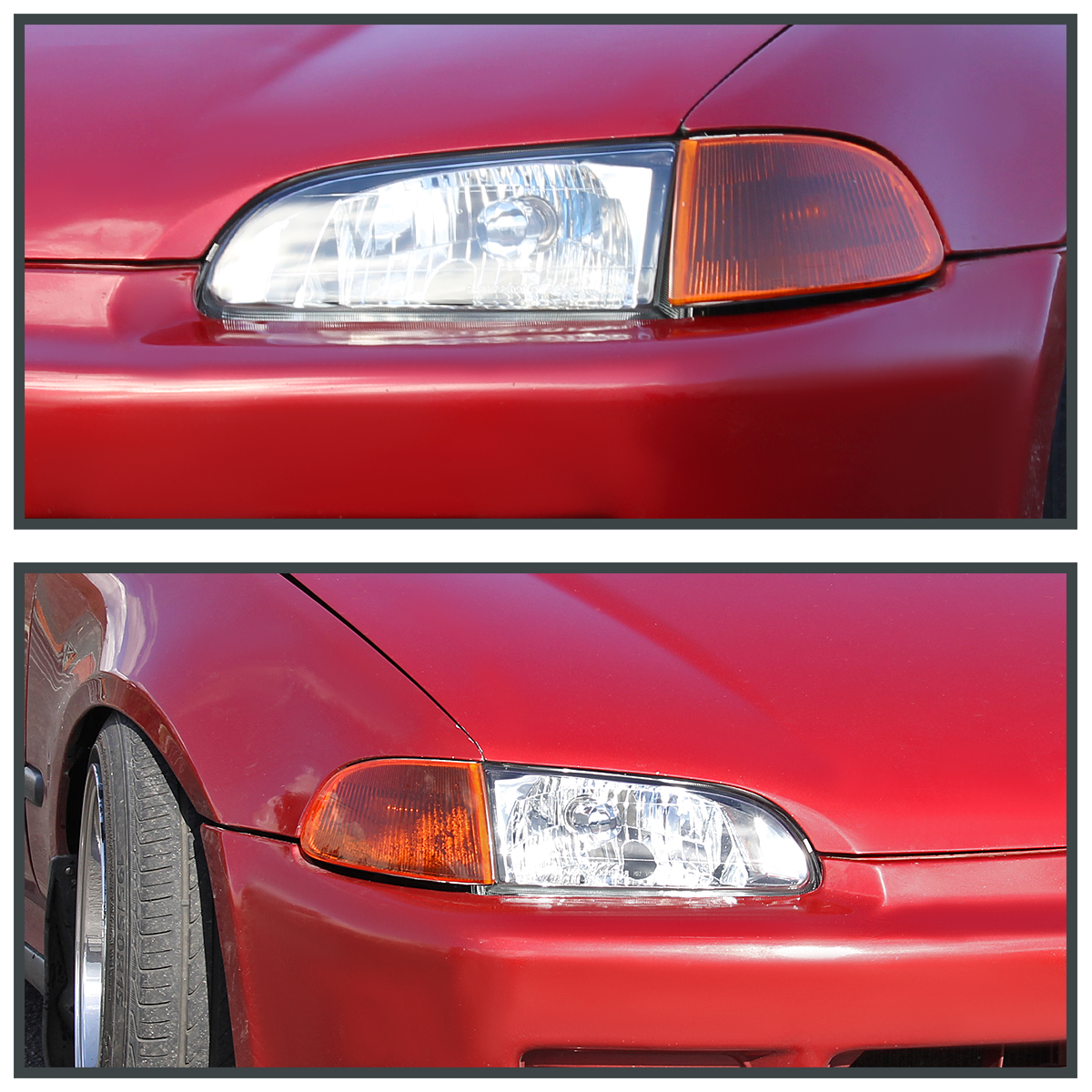 1992-1995 Honda Civic EG EH EJ Clear Headlights Head Lamps Left+