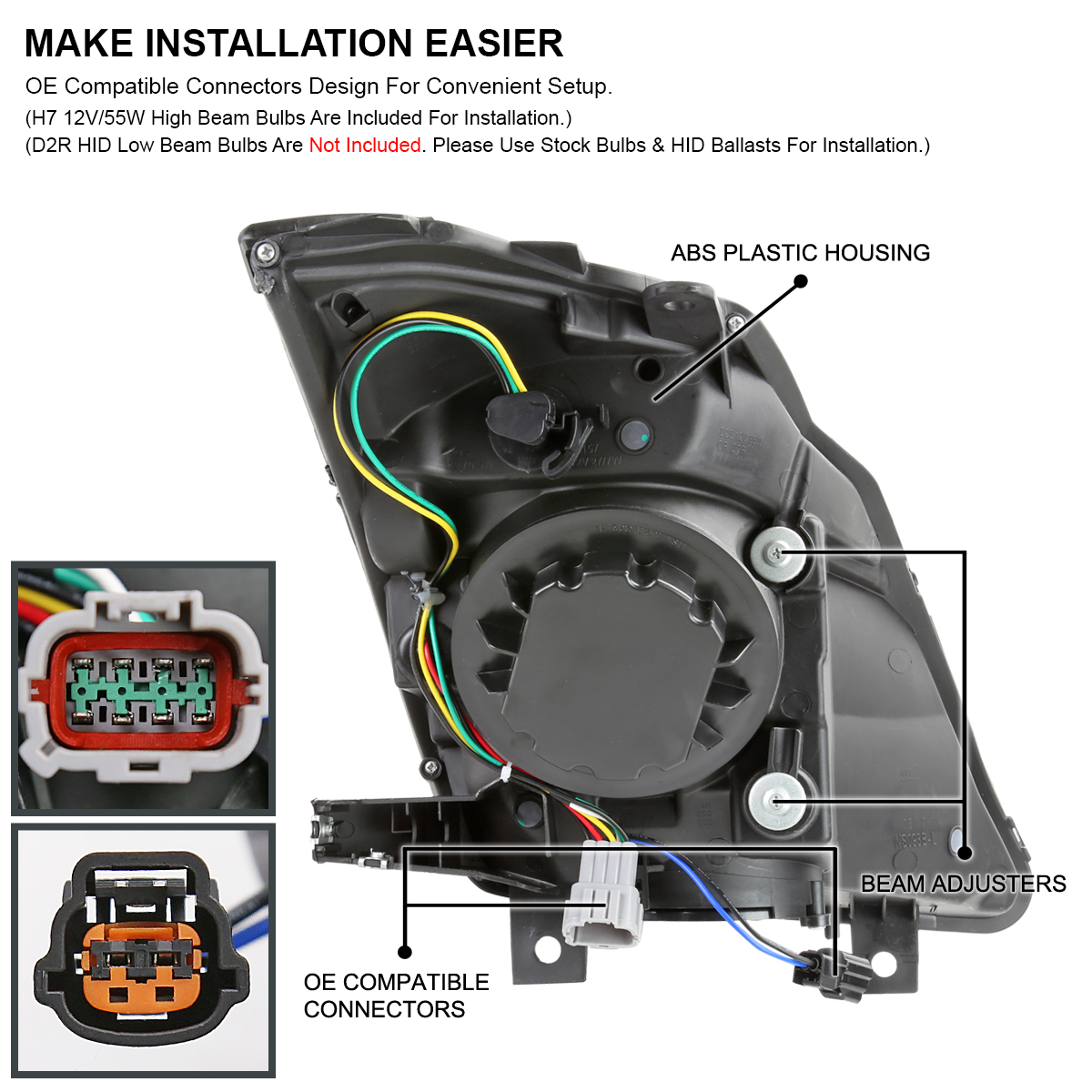 Black Fits 2003-2005 350Z Z33 Switchback LED Signal Projector
