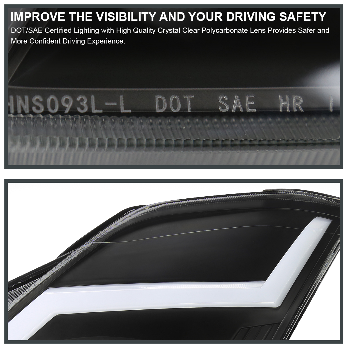 Black Fits 2003-2005 350Z Z33 Switchback LED Signal Projector