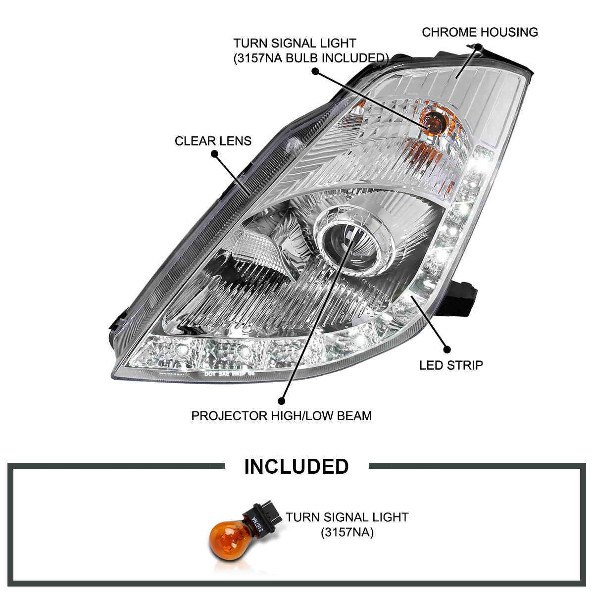 Headlight Assembly, Right, 03-09* 350Z