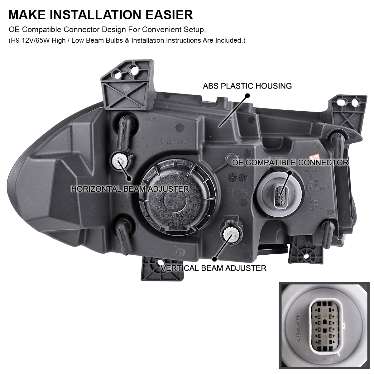 For 2015-2023 Dodge Charger Black Projector Headlights LED