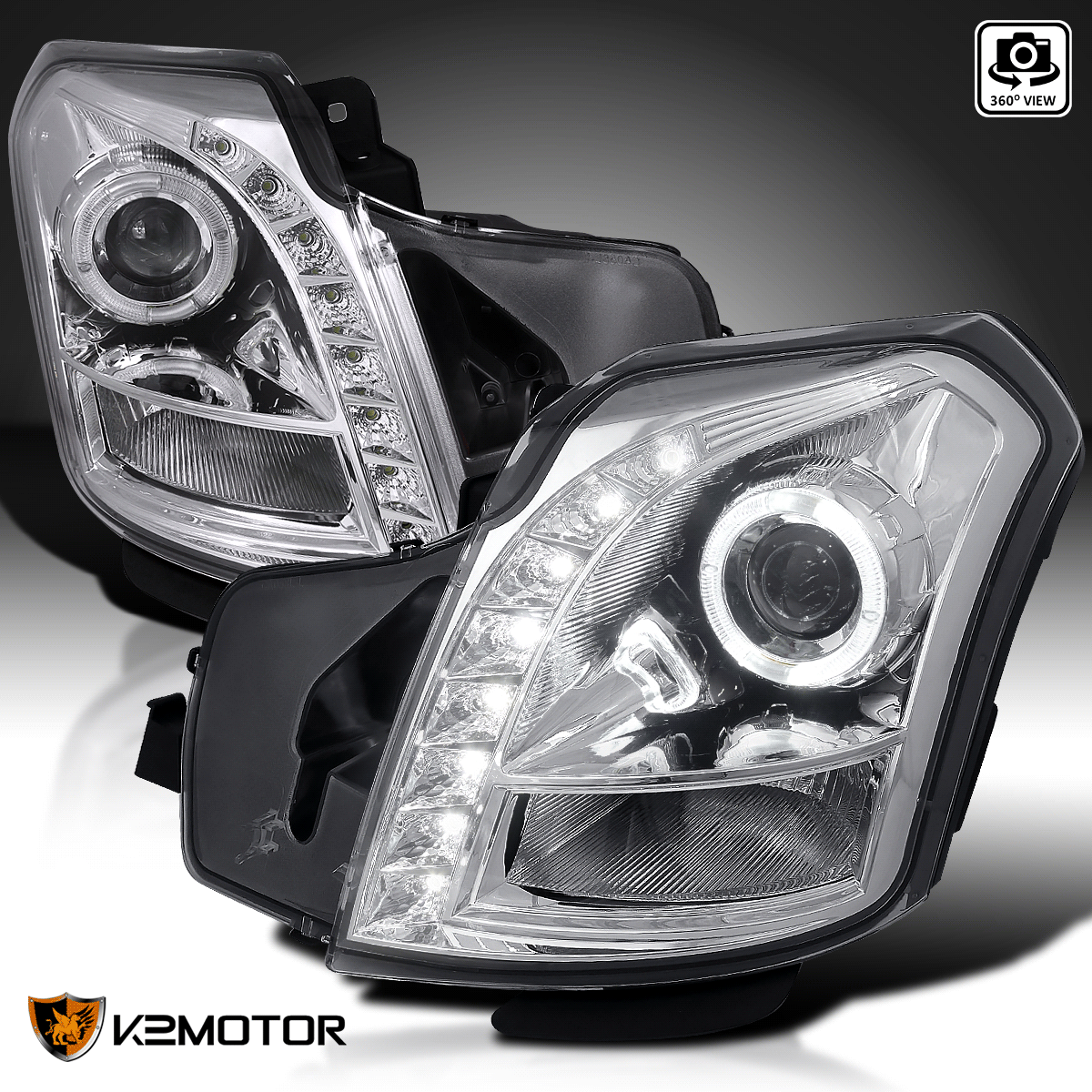 For 20032007 Cadillac CTS/CTS V Halo Clear Projector Headlights+SMD