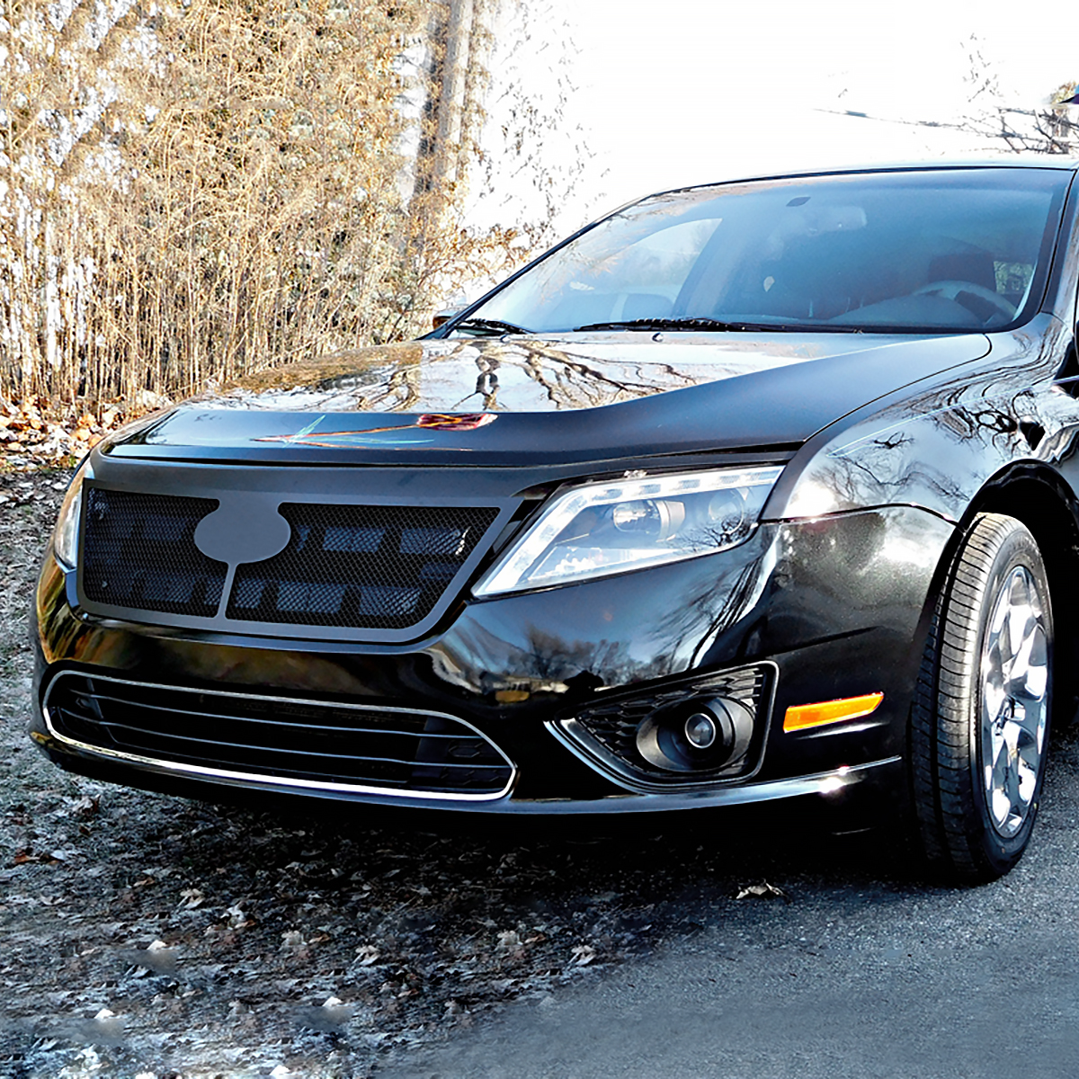 Fit 20102012 Ford Fusion Black LED Strip Projector Headlights Head