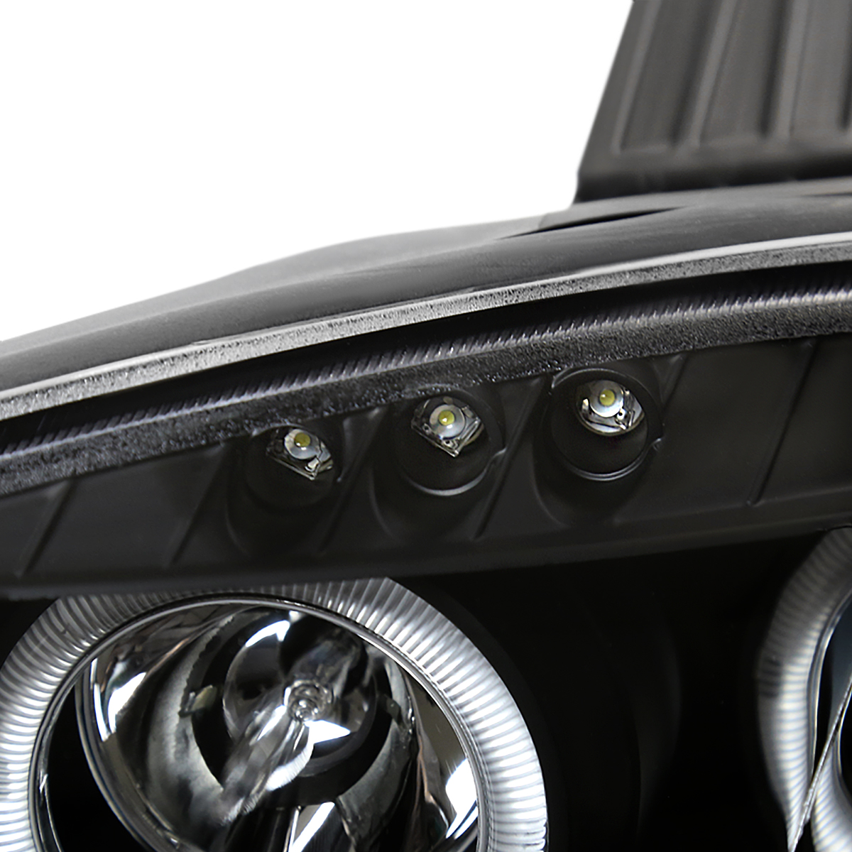 Autozensation Black LED Halo Projector Headlights For 2001-2005 Mazda Miata MX-5 – Pair (Left+Right)-589483