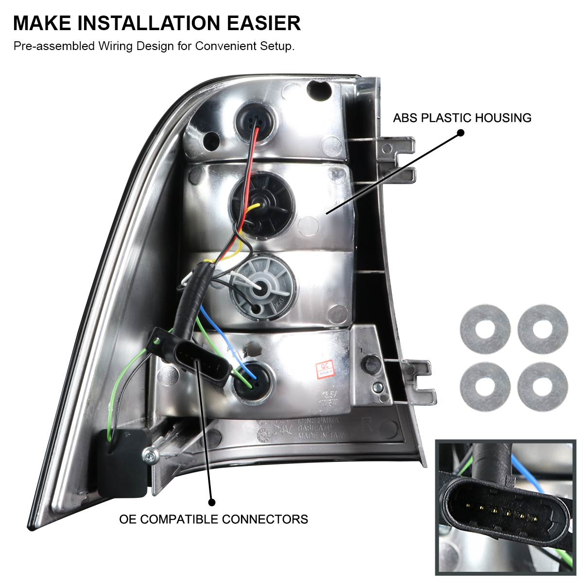 For 19982005 Mercedes W163 ML ML320 ML350 ML430 ML550 Red Smoke LED