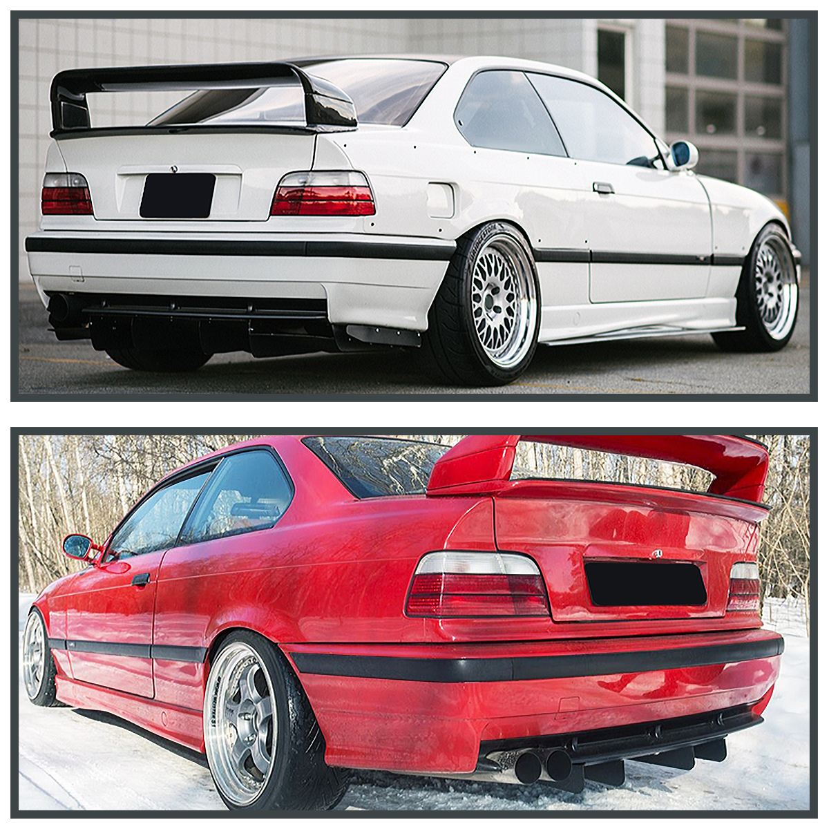 Red/Clear Fits 1992-1998 BMW E36 3-Series 2Dr Coupe Tail Lights