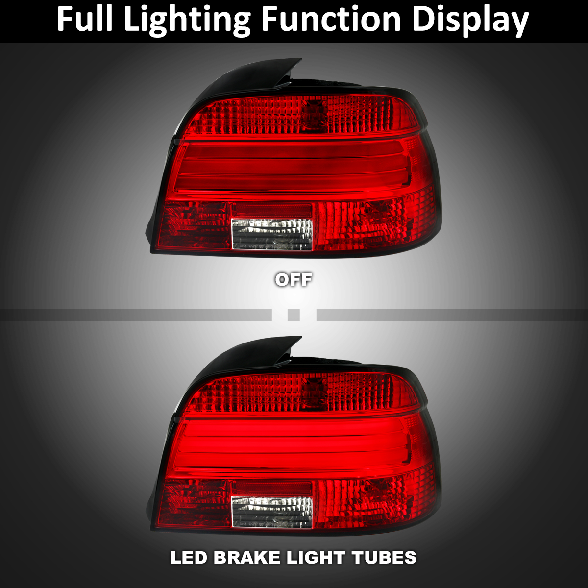 Red/Clear Fits 2001-2003 BMW E39 5-Series M5 525i 530i 540i LED