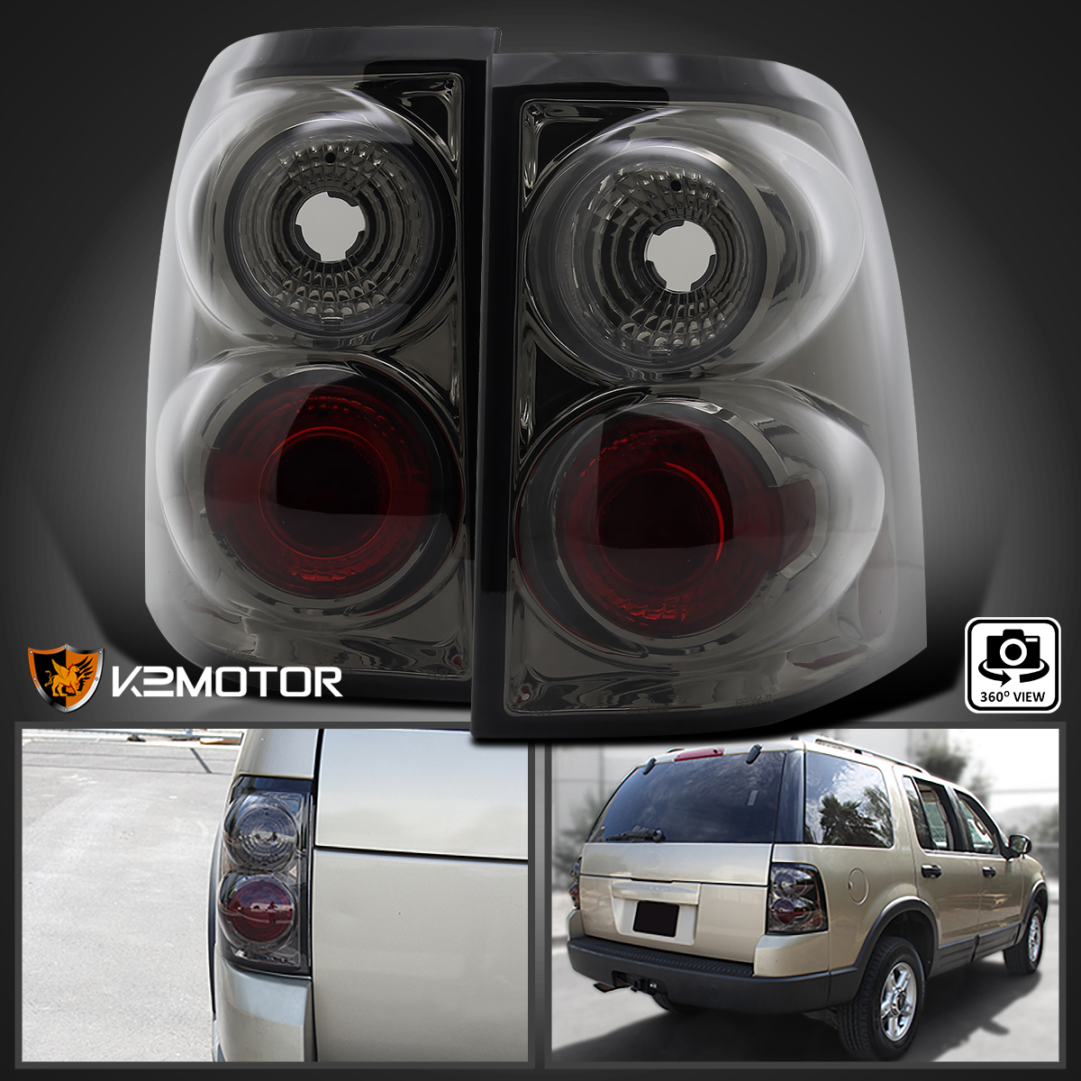 Spec-D Tuning LT-EPOR02G-TM Ford Explorer Xlt Xls Smoked Lens Altezza Tail Lights