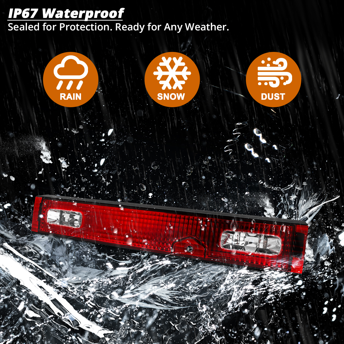 Fits 1989-1994 240SX S13 Hatchback Red Tail Lights+Center Piece