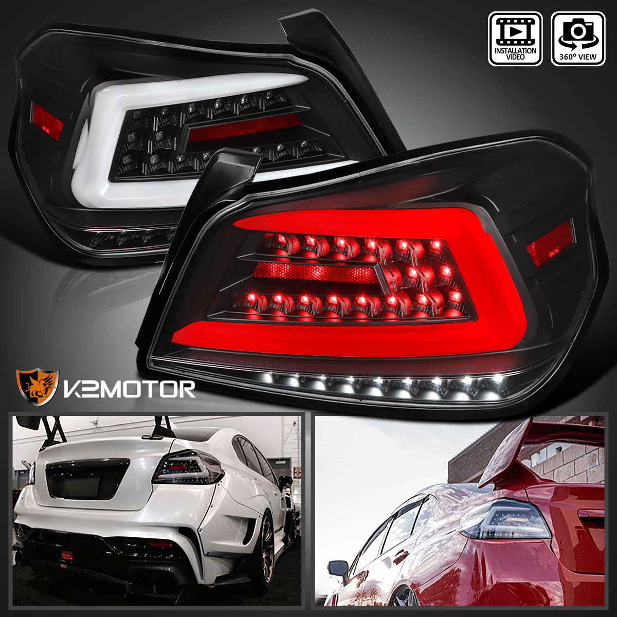 Fits Black 20152019 Subaru WRX/WRX STI Sequential LED Brake Tail