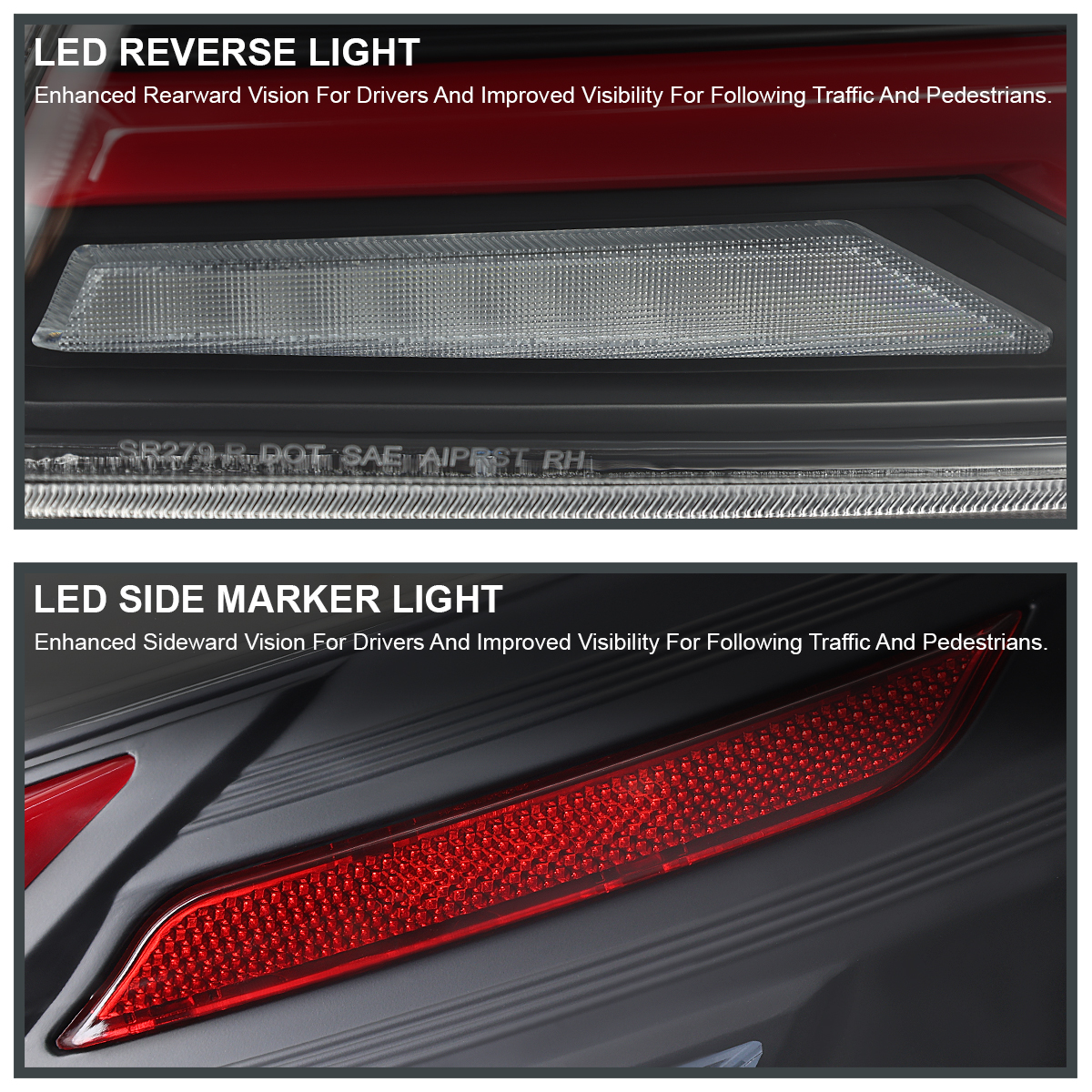 Fits 2015-2021 Subaru WRX STI Black LED Tail Lights Sequential