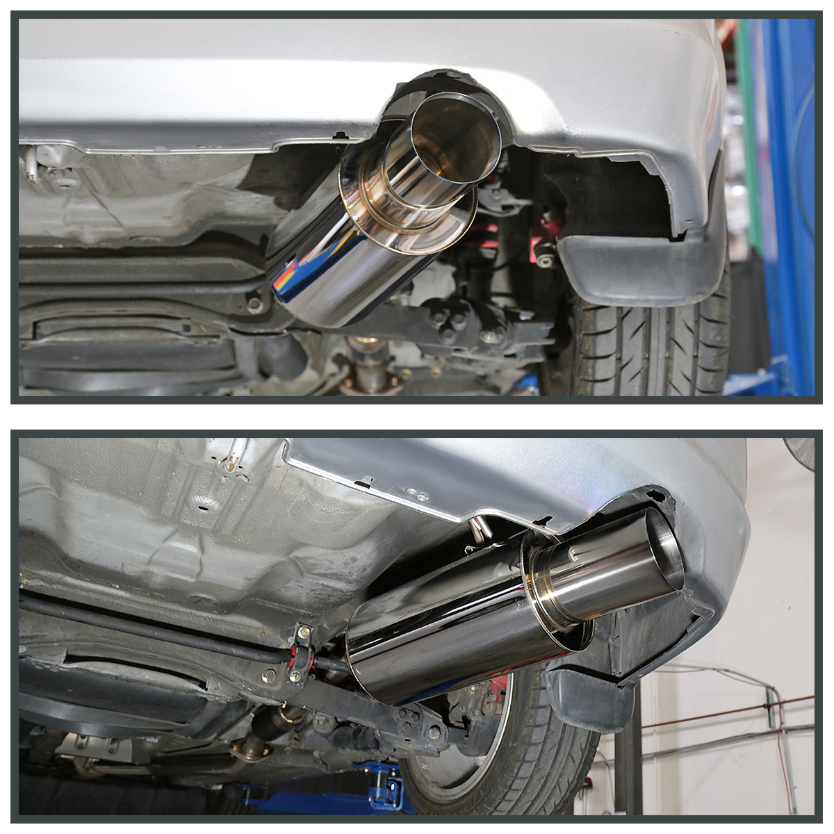 Spec-D Tuning Catback Exhaust System For 2002-2006 Acura RSX Type-S - 4" Burnt Titanium Tips, 2.5" Piping