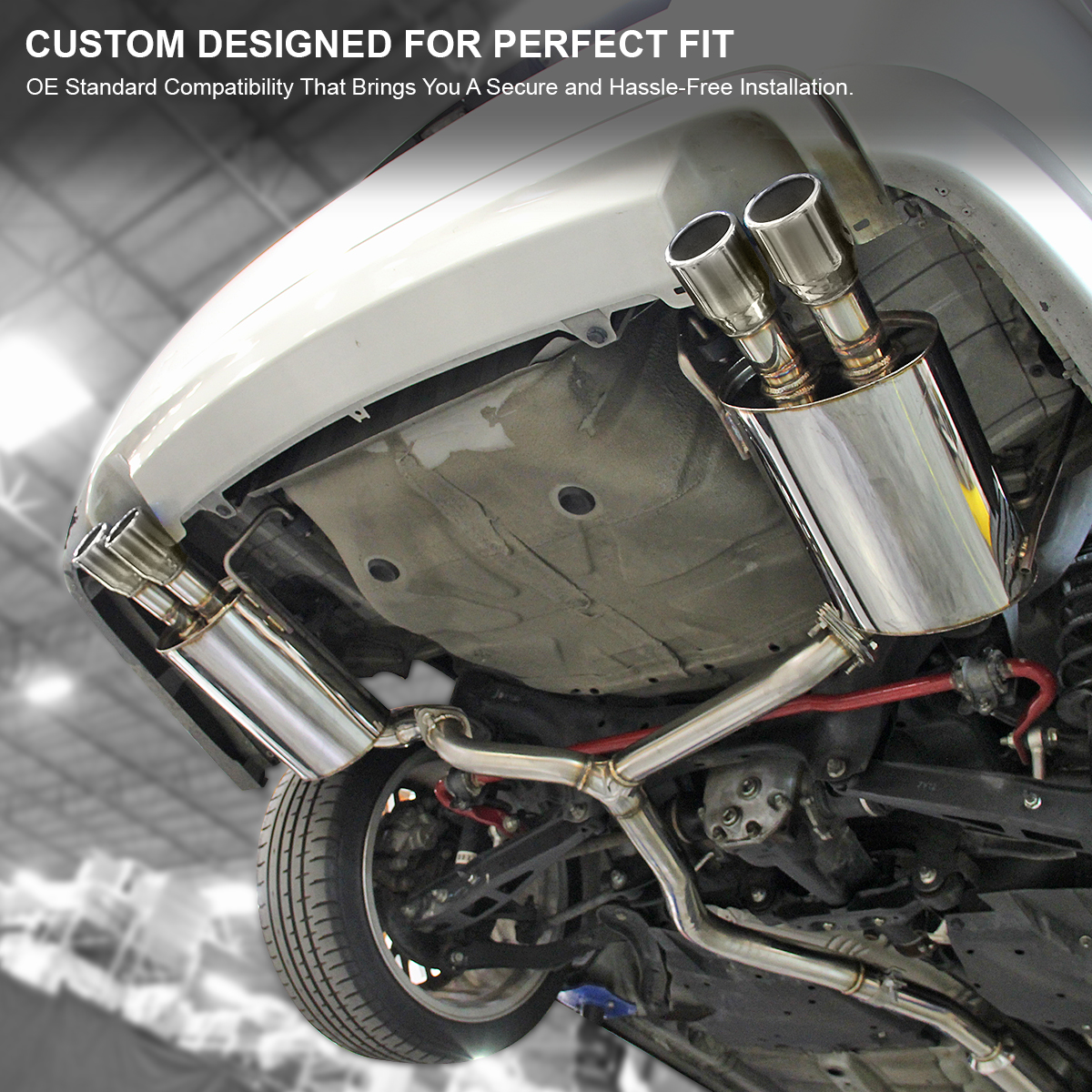 For 20082014 Subaru Impreza WRX STI Sedan S/S Catback Quad Exhaust