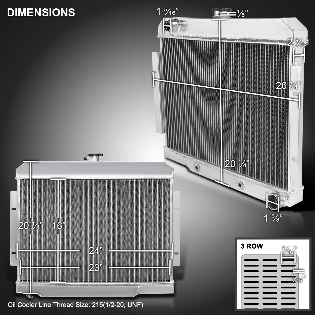 72-86 Jeep CJ Series 3 Core//Row Light Aluminum Performance Cooling Radiator