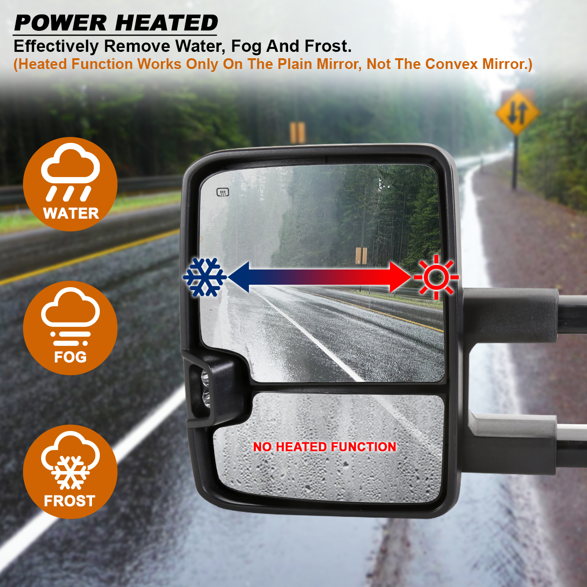 1988-1998 Chevy C/K 1500 Chrome Power Heated Tow Mirrors+Amber LED 1988-1998 Chevy C/K 1500 Chrome Power Heated Tow Mirrors+Amber LED