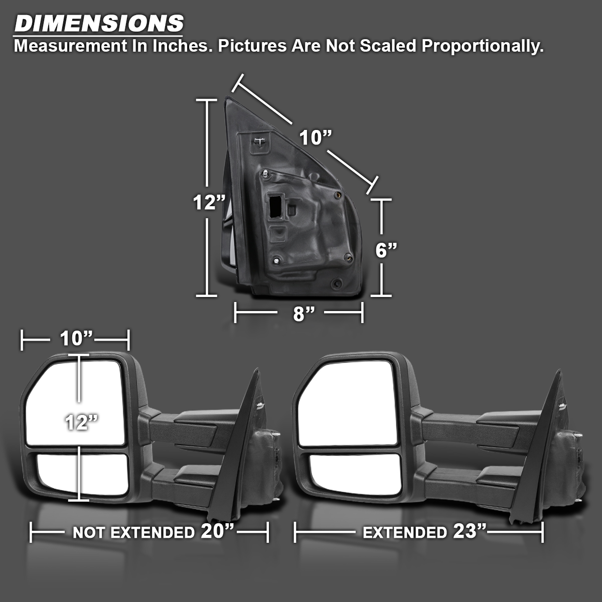 Fits 20152018 Ford F150 Pickup Manual Extendable Tow Towing Mirrors