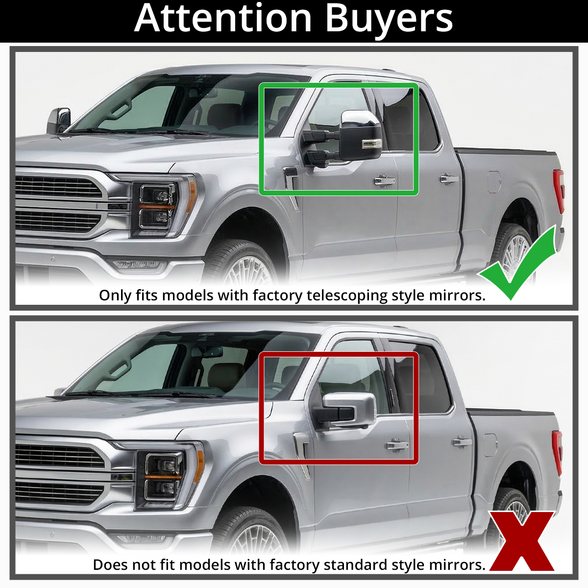 Pair Of Power Heated Side Mirrors For 2009-2010 Ford F150 – Memory