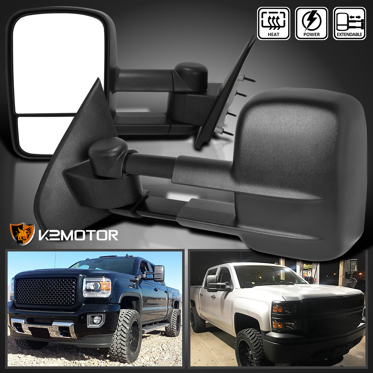 2014-2018 Silverado//Sierra Custom Towing Mirrors