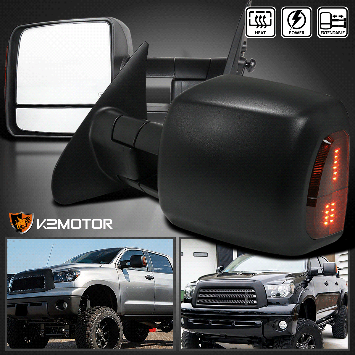 For Tundra Truck Power Heated Telescopic W//Turn Signal Mirror Right Passenger R
